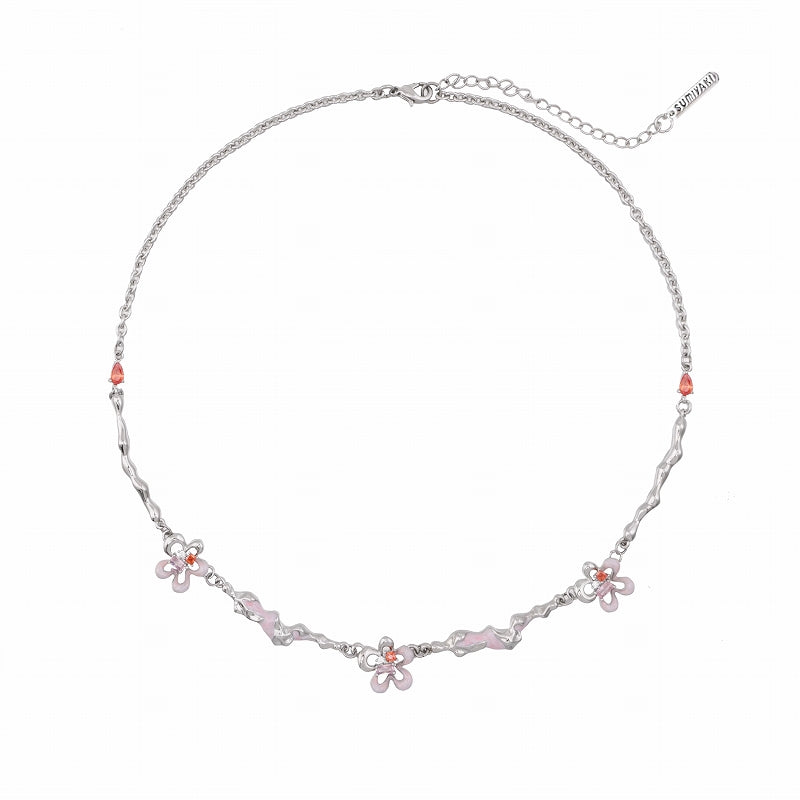 【SUMIYAKI】Small Red Flower Necklace pg1638