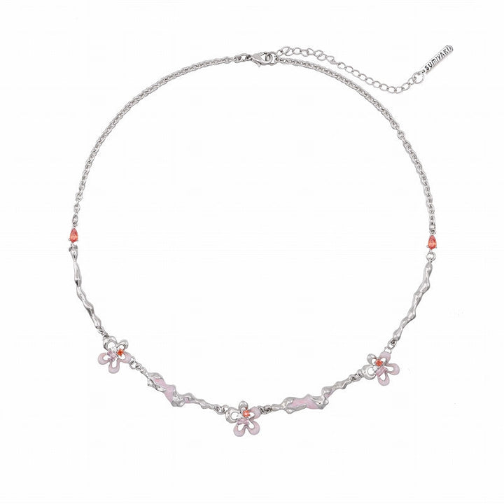 【SUMIYAKI】Small Red Flower Necklace pg1638