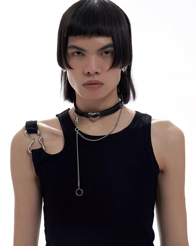 [OCTO VITA] Dangerous Heart Leather Choker pg520