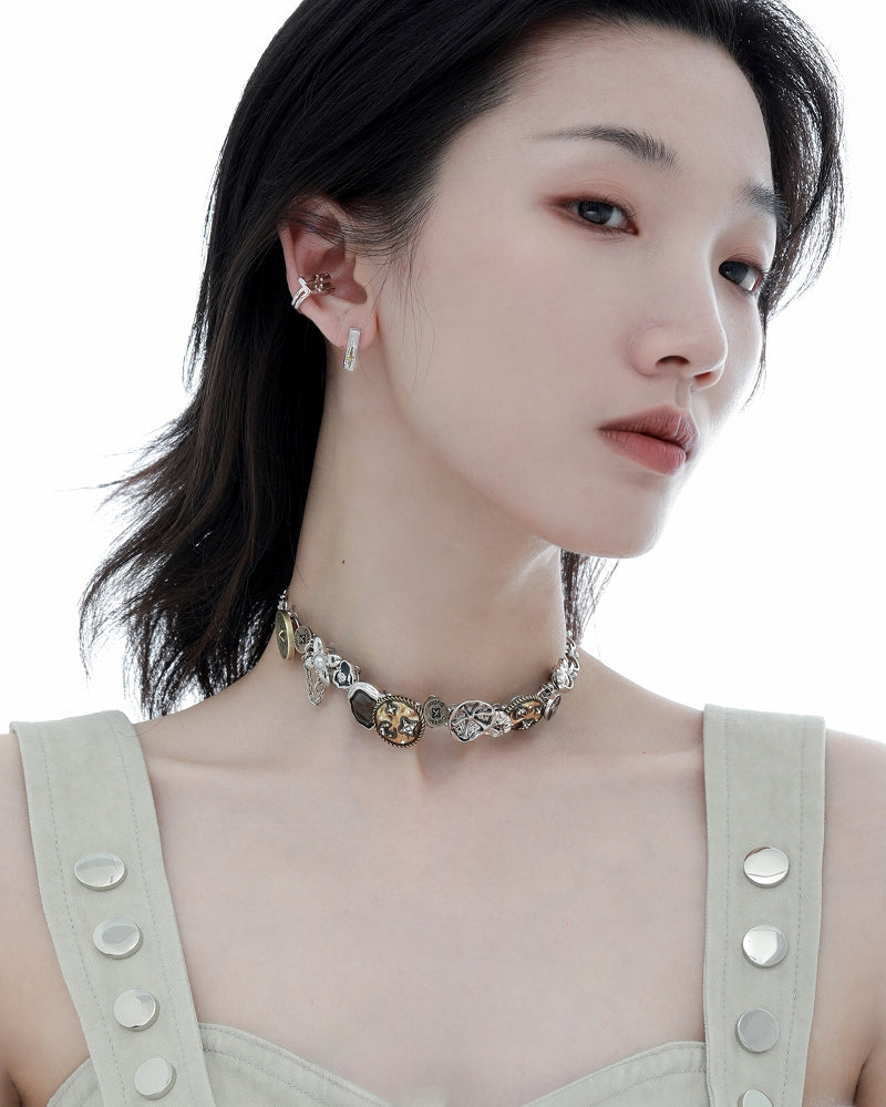 [1ST XULIE] Star Meteor Vintage Button Choker pg1735