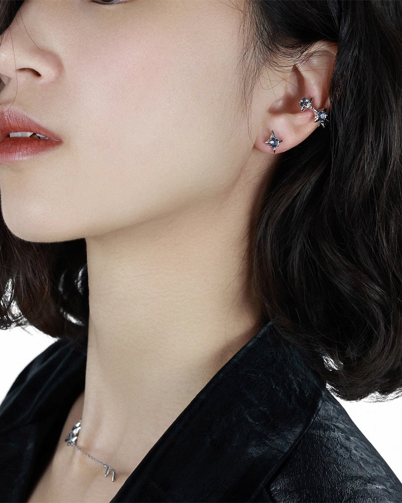 【OOMEOO】Star Fall Blue Zirconia Earrings pg1720