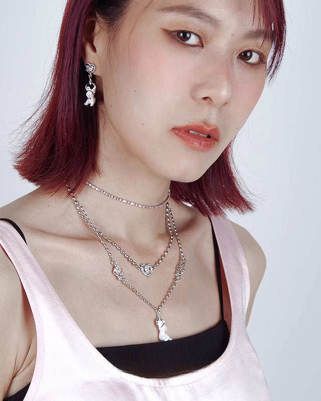 【Esak∞chi】Red Headband Bunny Necklace pg1457