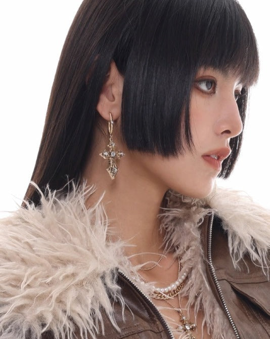 [SUMIYAKI] Baroque Cross Earrings pg108