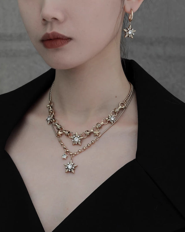 [1ST XULIE] Literary Fosun Retro Star Necklace pg1096