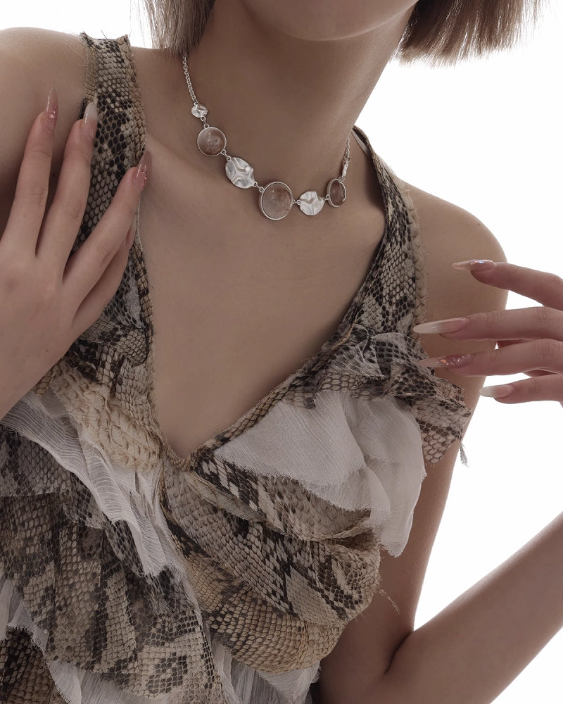 [SUMIYAKI] Antique Oil Painting Necklace pg50