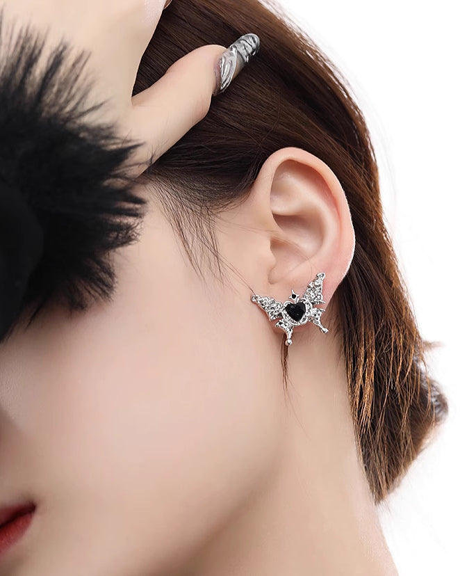 Black Love Butterfly Earrings