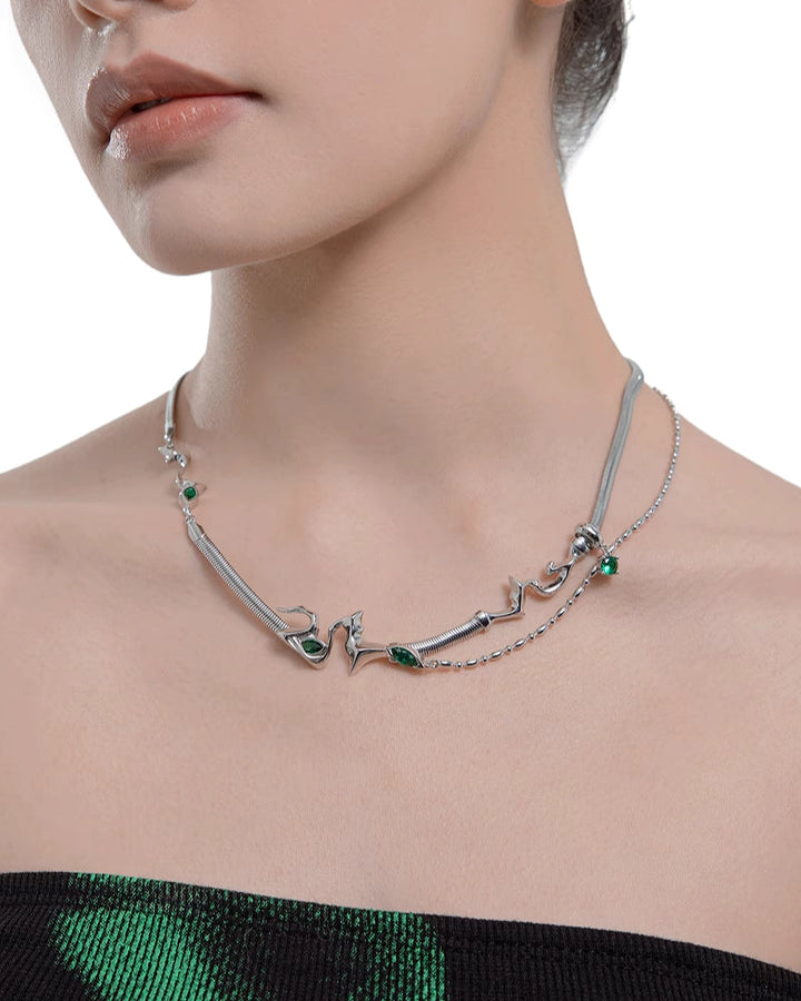 【MASW】Snake Dance Green Necklace pg1645