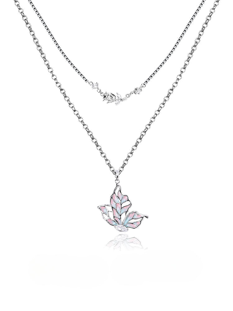 Gradient Butterfly Layer Necklace