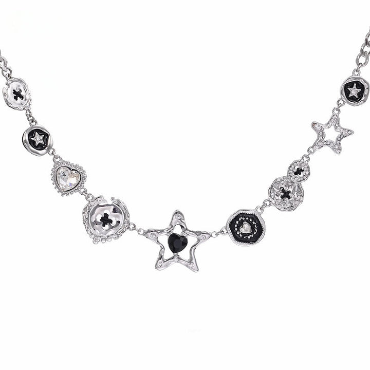 【SUMIYAKI】Retro Star Button Necklace pg1490