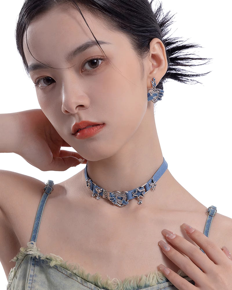 【MASW】Denim Love Star Choker pg579