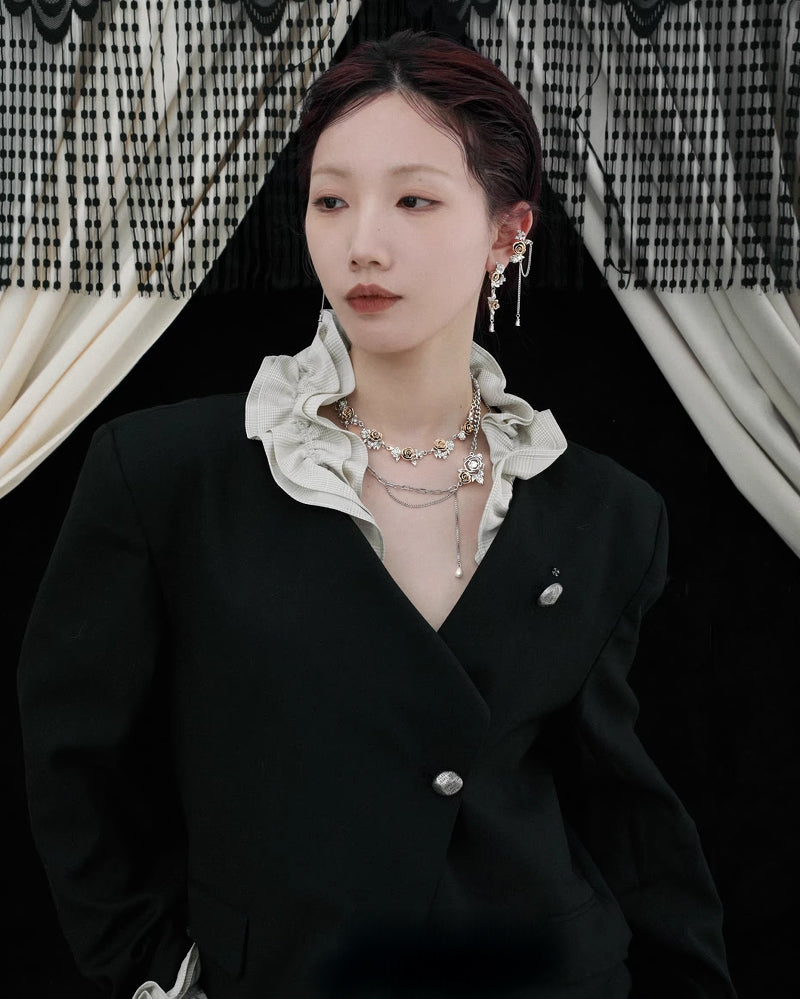 [1ST XULIE] Sunset Rose Layer Necklace pg1804