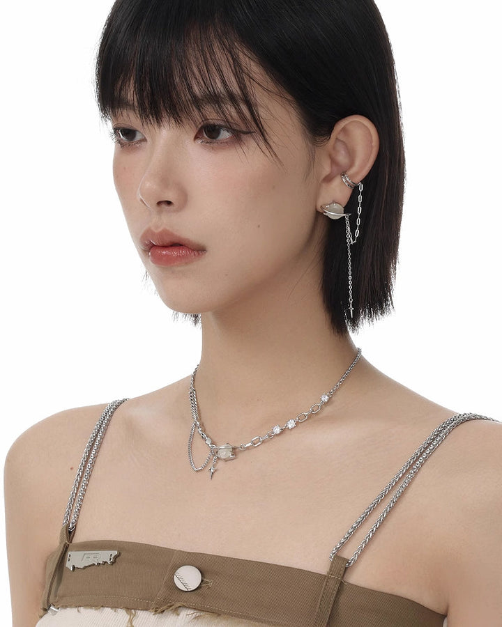 【SUMIYAKI】Starry Eyes Circle Cuff & Earrings pg1771