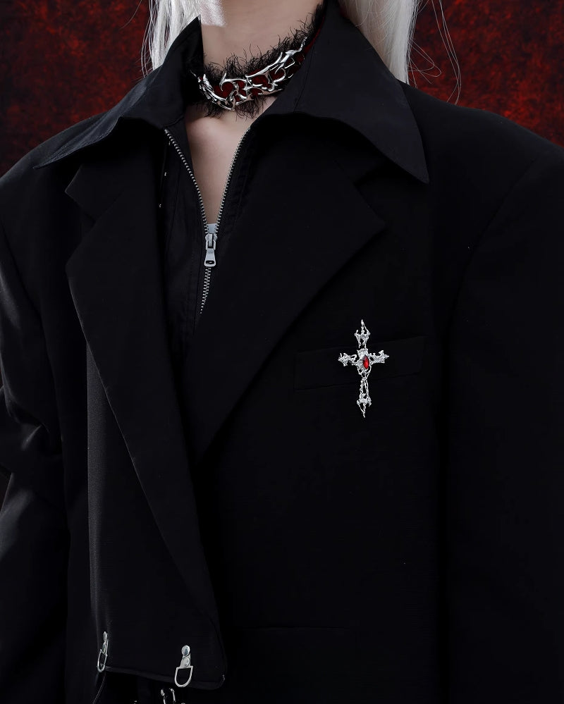 [1ST XULIE] Forbidden Rose Cross Brooche pg807