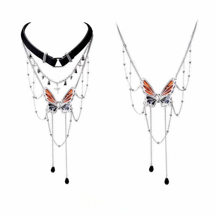 【SUMIYAKI】Three Dimensional Butterfly Choker & Necklace pg1896