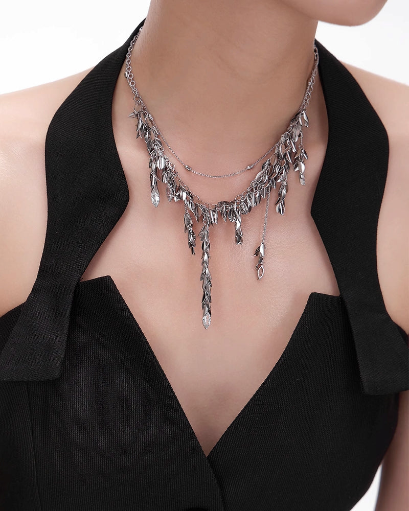 [SUMIYAKI] Wheat Tassel Layer Necklace pg1991