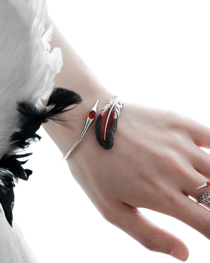 Floating Crane Feather Bracelet