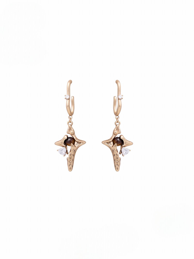 Yadan Tiger Eye Star Earrings 01