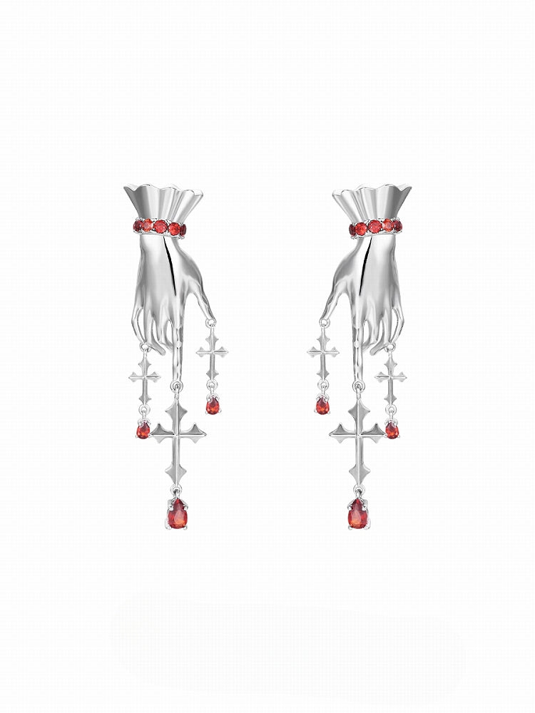 【OCTO VITA】King Hand Cross Earrings pg1044