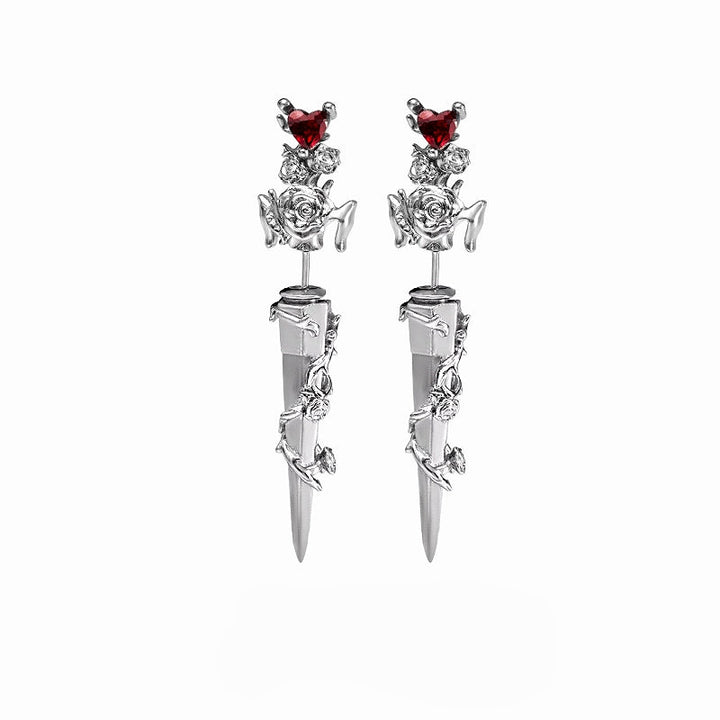 【1ST XULIE】Forbidden Rose Red Earrings pg826