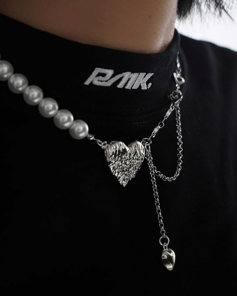 [SUMIYAKI] Ice Heart Crystal Bead Love Necklace pg999