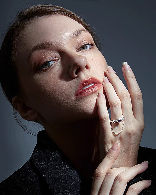 [FAITMAIN] Moon Eclipse Double Layer Purple Ring pg1235