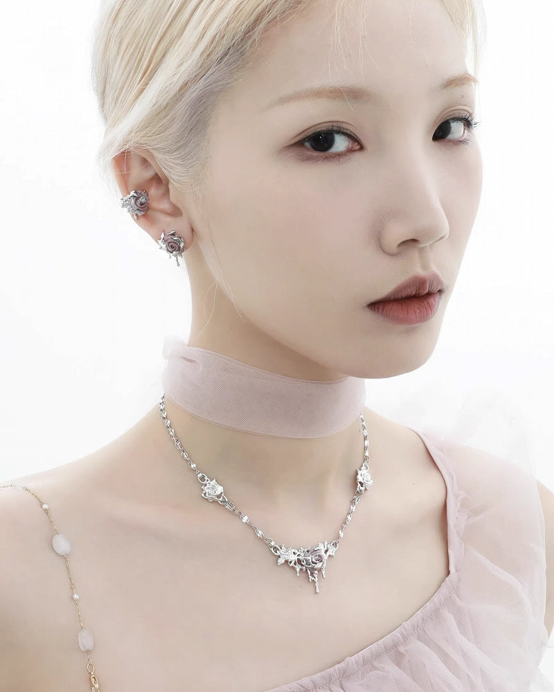 [1ST XULIE] Rose Thorn Cuff and Earrings pg1522