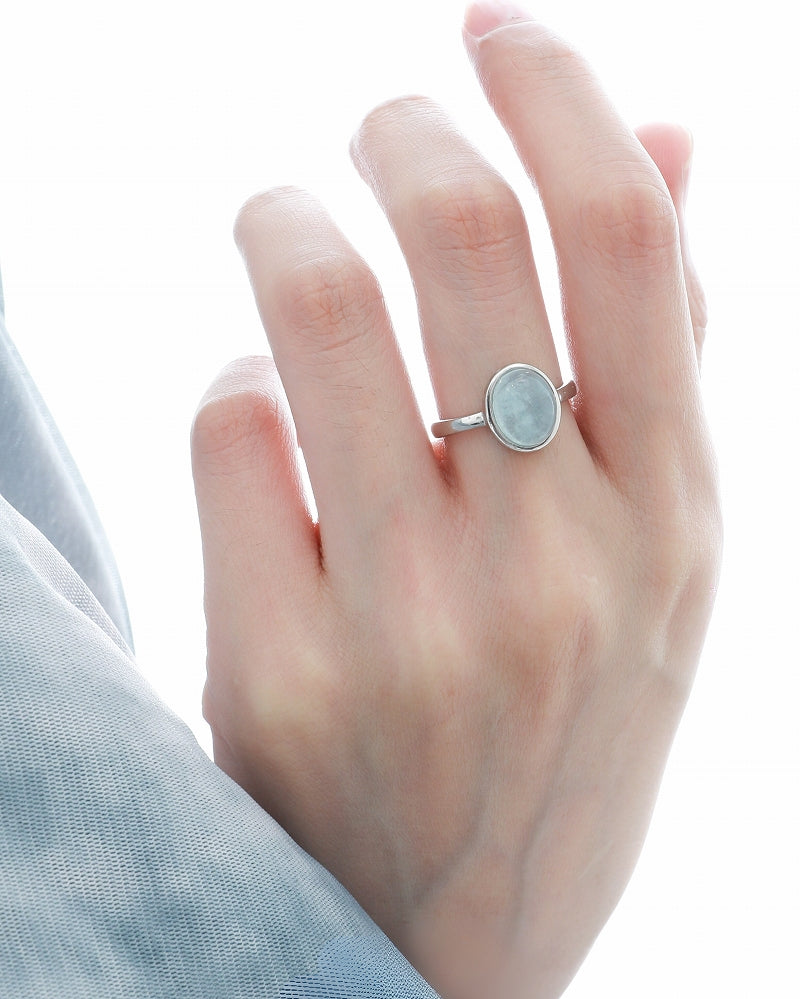 [1ST XULIE] Aquamarine Sterling Silver Ring pg57