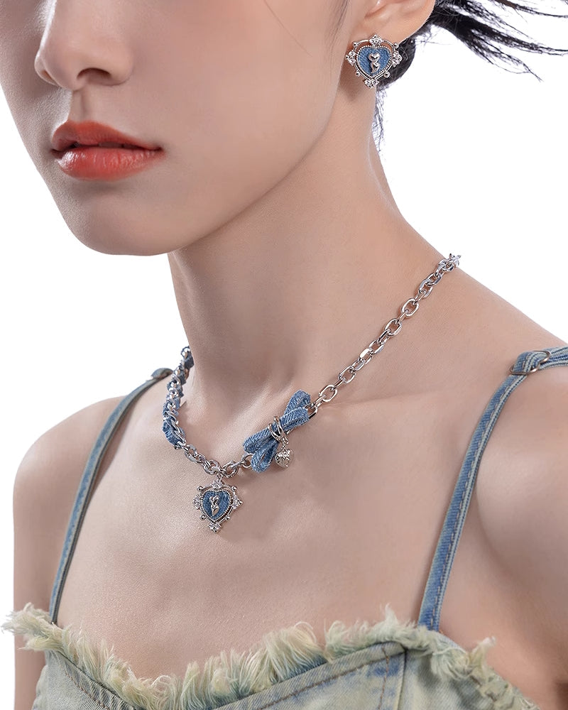 [MASW] Denim Love Braided Necklace pg576