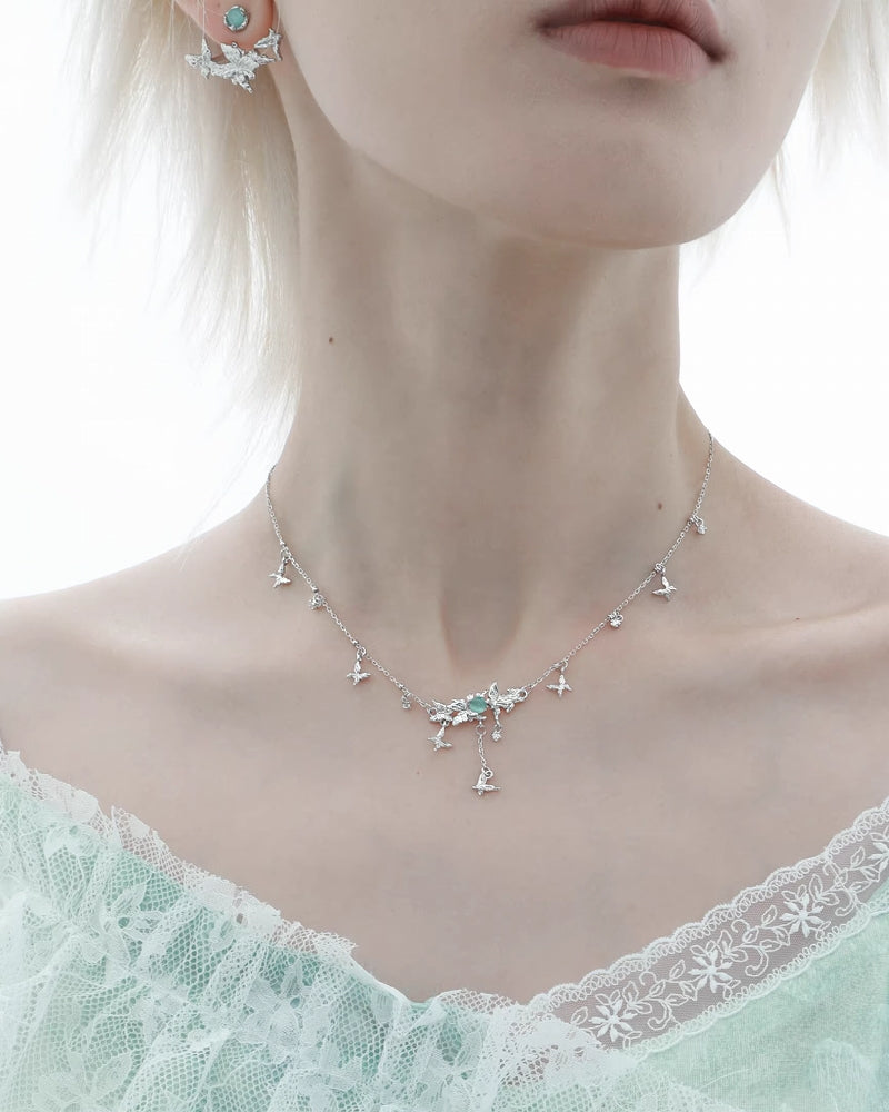 [1ST XULIE] Fog Butterfly Forest Necklace pg782