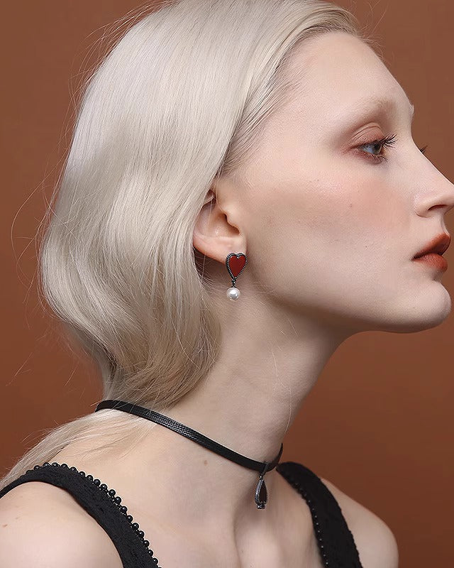 [Hard Candy] Lucky Cards Agate Pearl Earrings pg1139