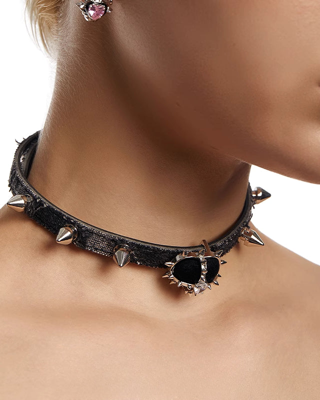 [OCTO VITA] Star Snake Heart Rivet Choker pg1755