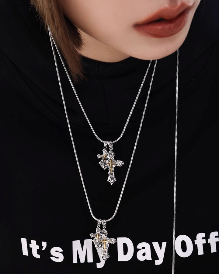 【SUMIYAKI】Graffiti Cross Necklace pg932