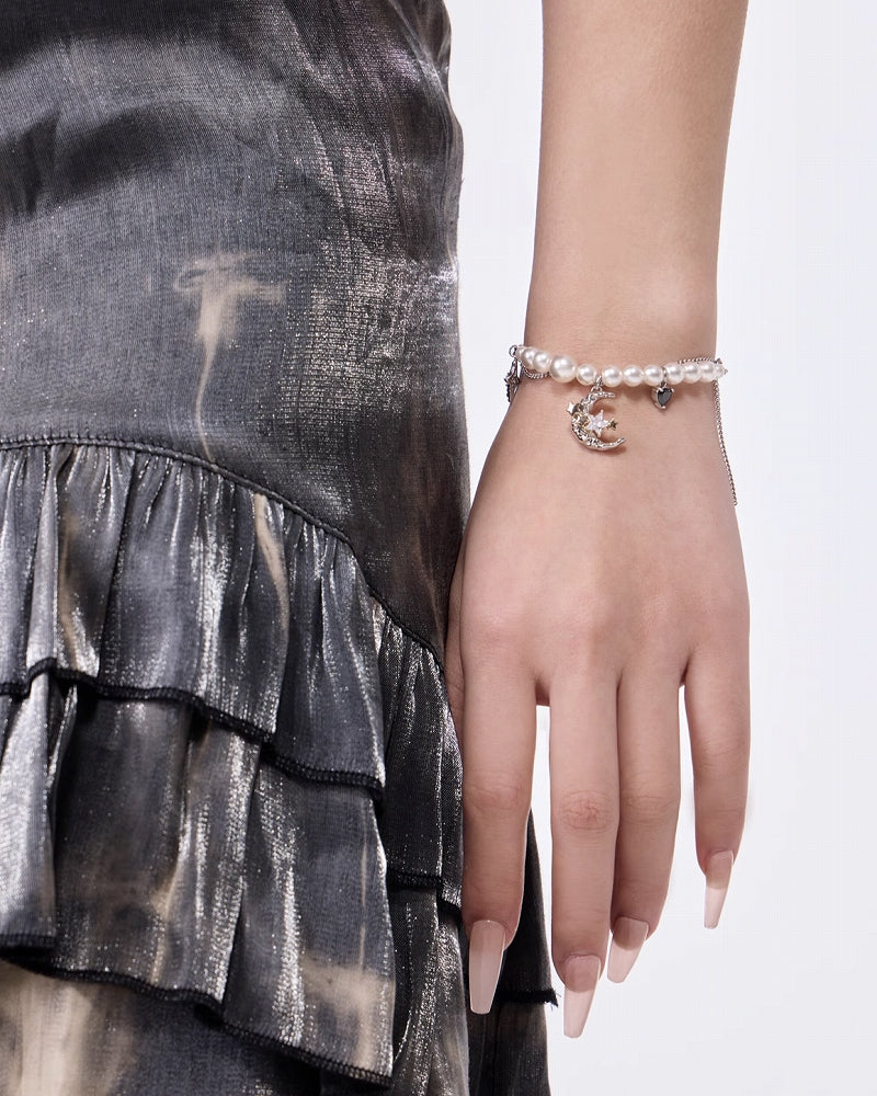 [SUMIYAKI] Star And Moon Pearl Bracelet pg1685