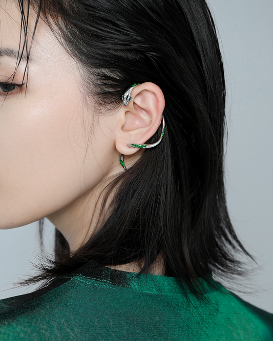 [1ST XULIE] Green Snake Earrings02 pg950