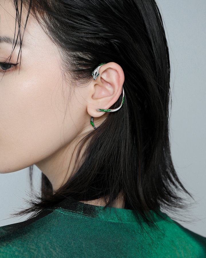 【1ST XULIE】Green Snake Earrings02 pg950