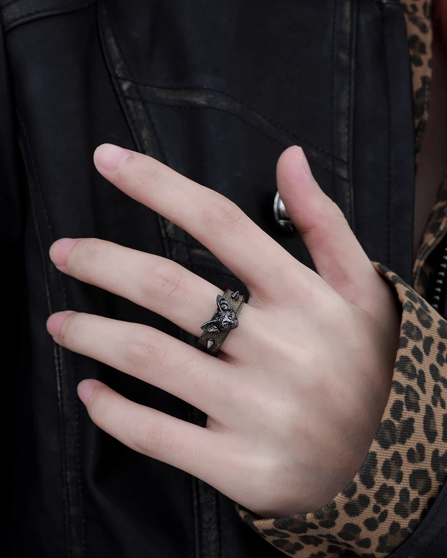 【1ST XULIE】Pure Cat Rivet Ring pg1417