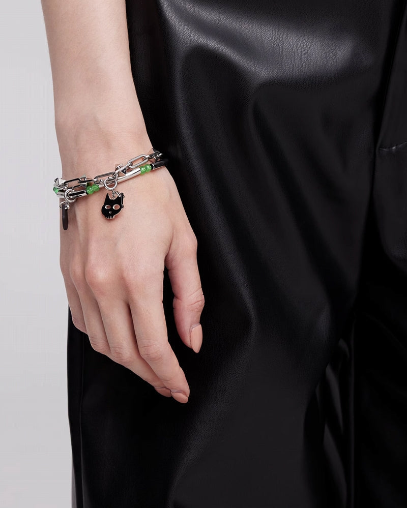 [BLACKHEAD]Black Gloves Couple Cat Bracelet pg170