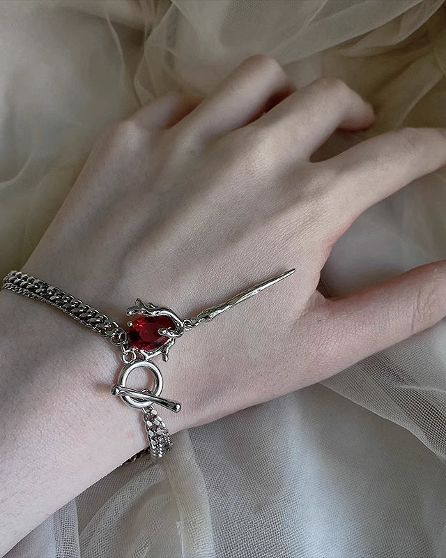 【Insomnia Artist】Red Rose Double Layer Bracelet pg1458