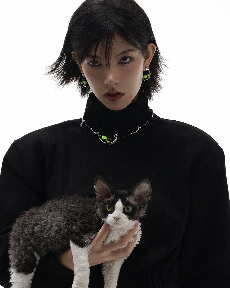 [SUMIYAKI] Devon Moon Green Cat Earrings pg588