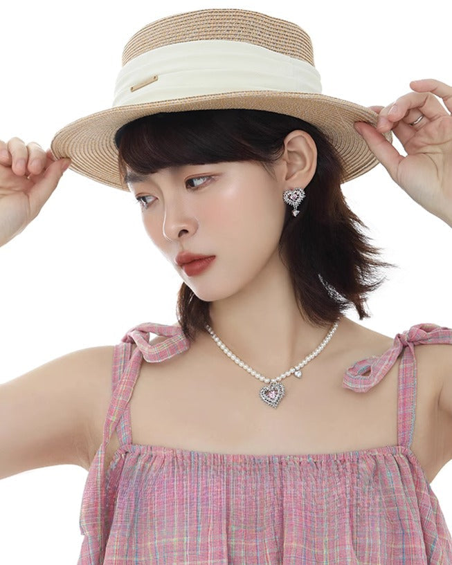 Pink Heart Spiked Thorn Earrings 01