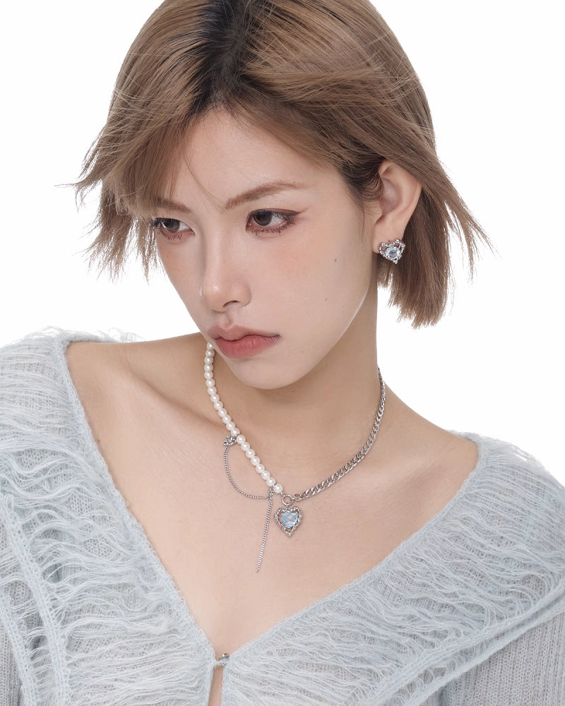 [SUMIYAKI]Binding Heart Color Rope Earrings pg143