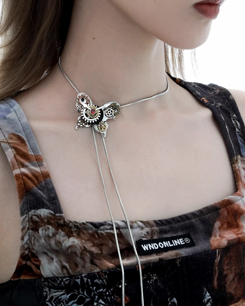 [1ST XULIE] Mechanical Butterfly Pull-out Necklace pg1170