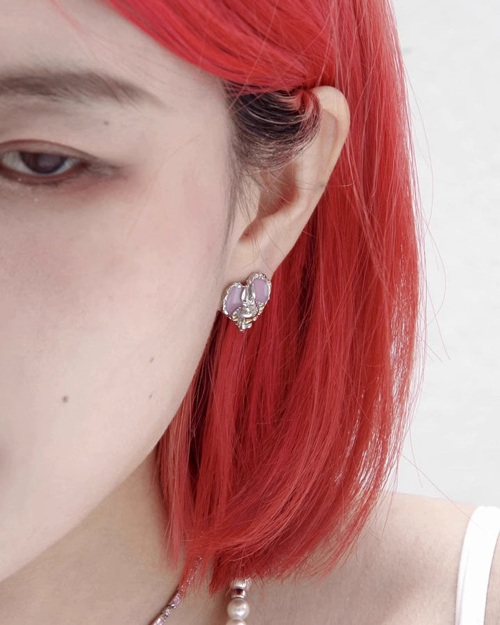 【Esak∞chi】Rabbit Pink Love Earrings pg1432