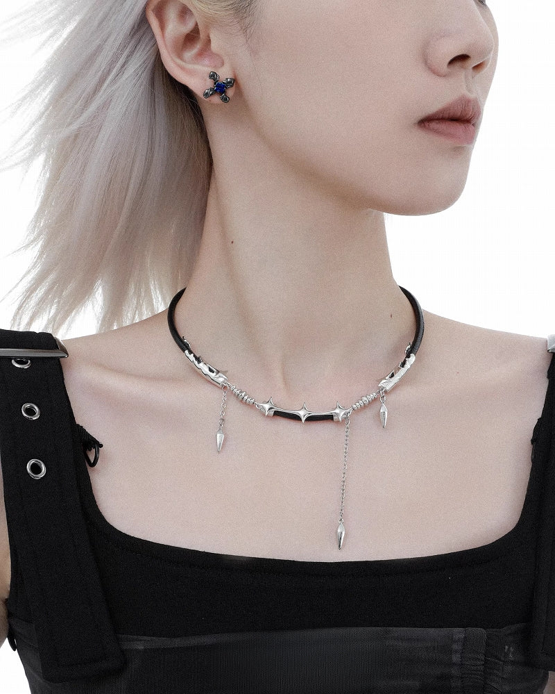 [1ST XULIE] Dark Realm Leather Cord Necklace pg547