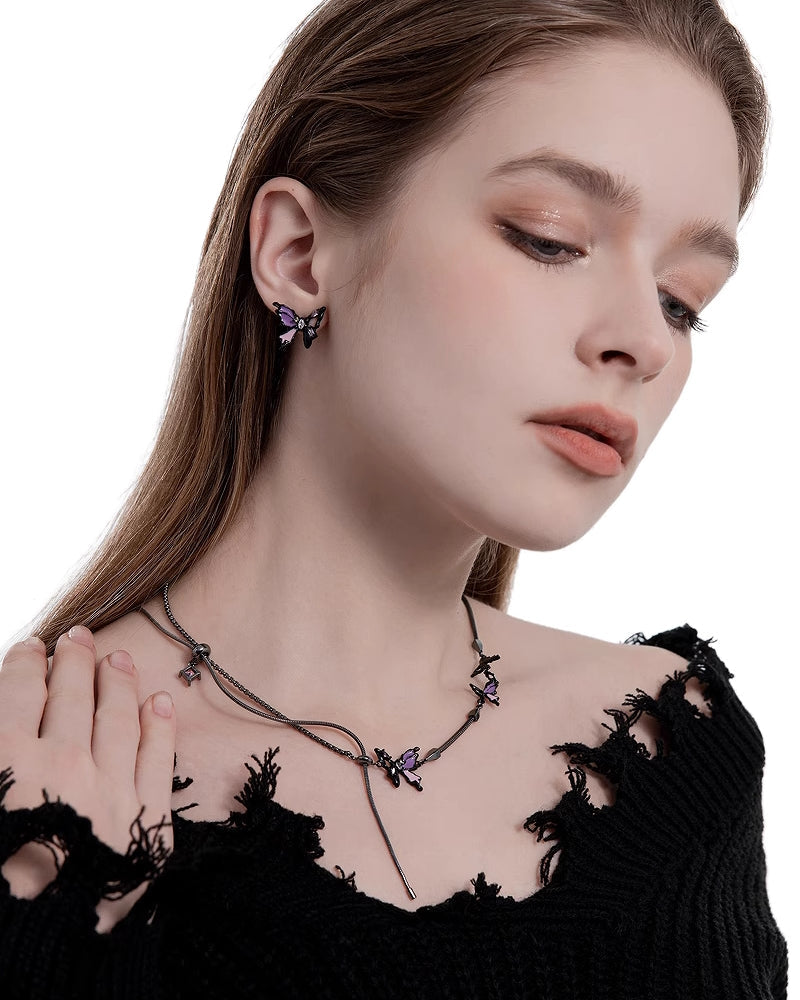 [MASW] Basic Butterfly Earrings & Necklace pg117