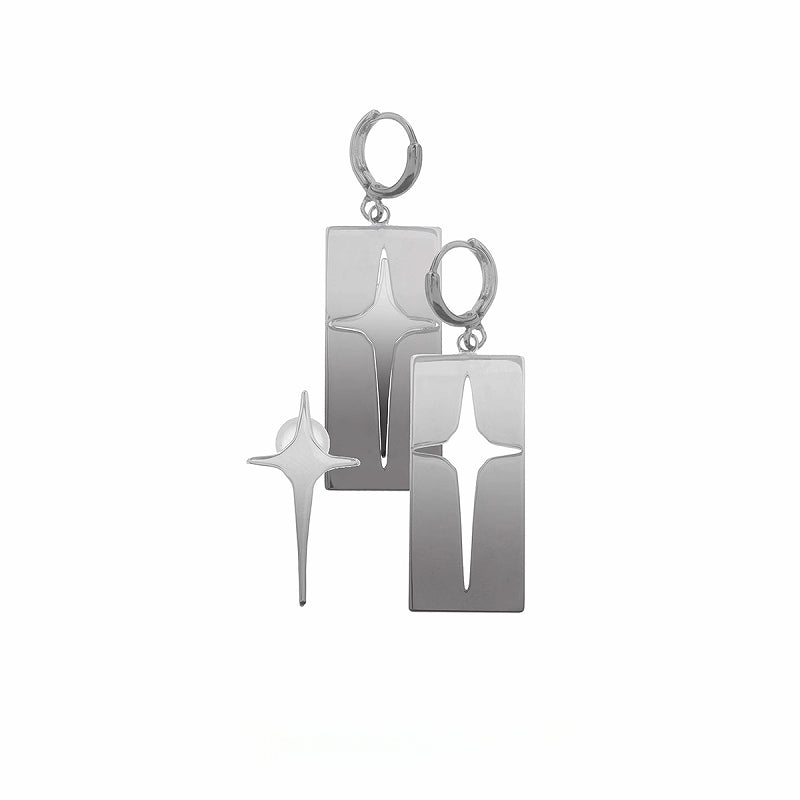 [SUMIYAKI] Twin Cross Plated Earrings pg1929