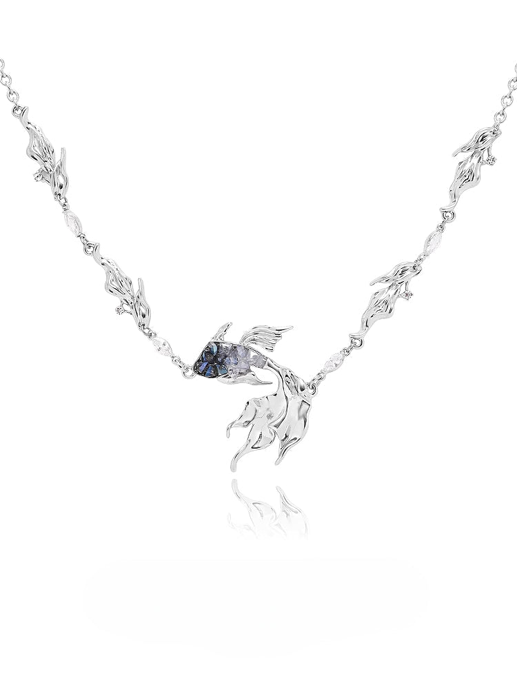 Blue Goldfish Necklace