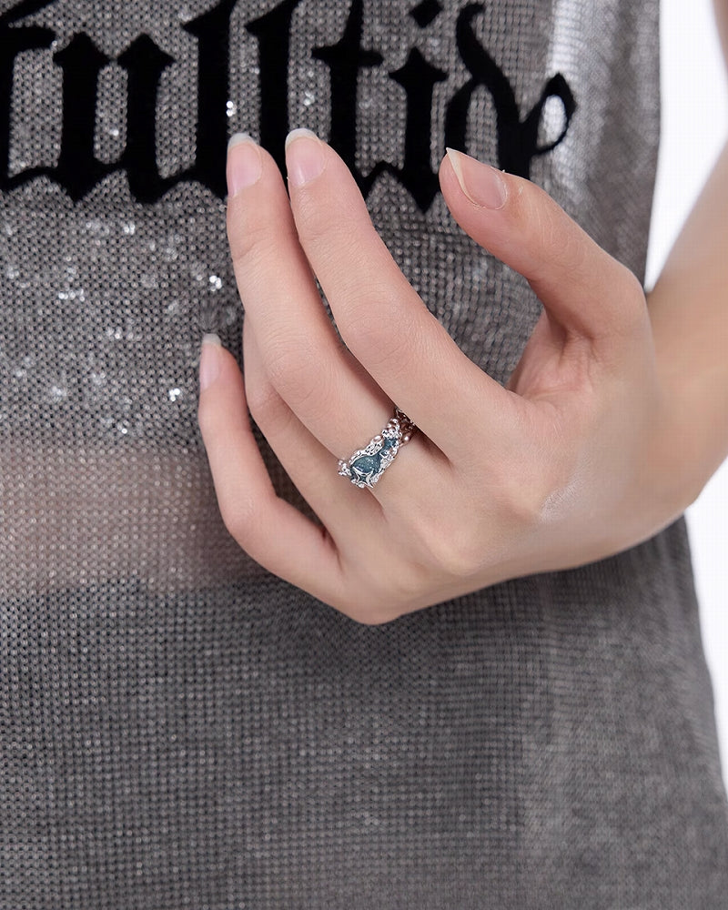 Galaxy Four-pointed Star Ring