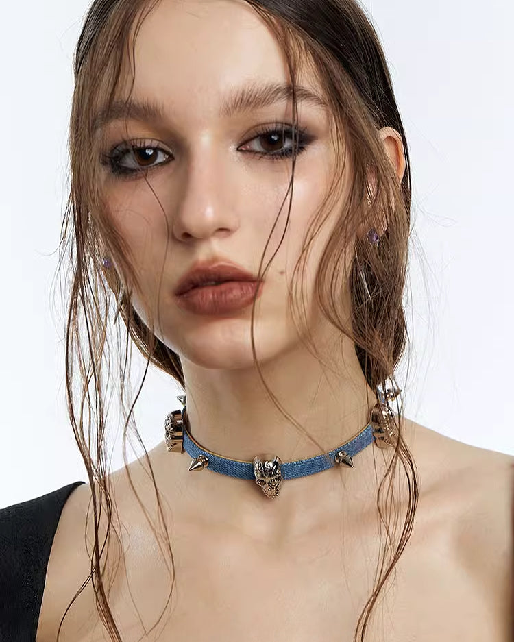 [OCTO VITA] Evil Girl Punk Skull Choker pg705