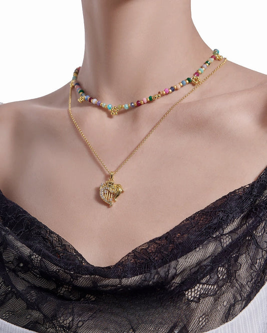 [MASW] Nostalgia Angel Harp Necklace pg1275